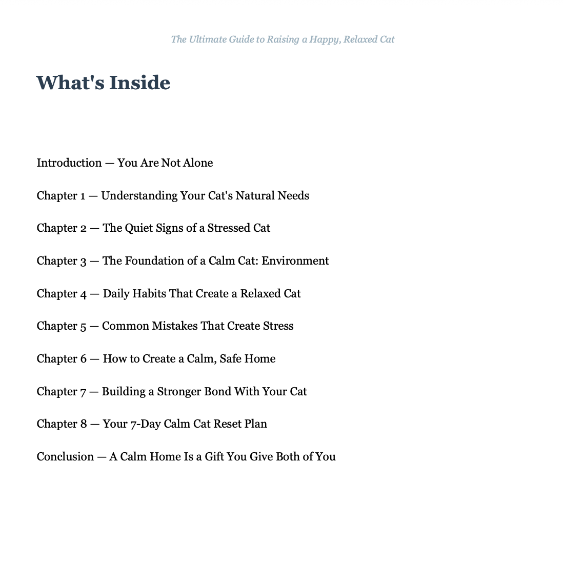 The Ultimate Guide to Raising a Happy Relaxed Cat - Ebook