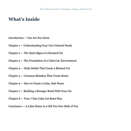 The Ultimate Guide to Raising a Happy Relaxed Cat - Ebook