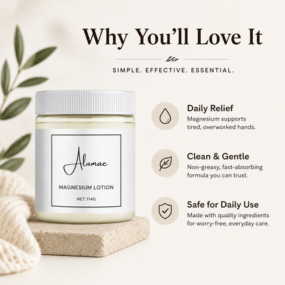 Alumae Magnesium Hand Comfort Cream Daily Moisturizing Lotion for Stiff, Aching Hands & Joint Comfort