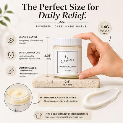 Alumae Magnesium Hand Comfort Cream Daily Moisturizing Lotion for Stiff, Aching Hands & Joint Comfort